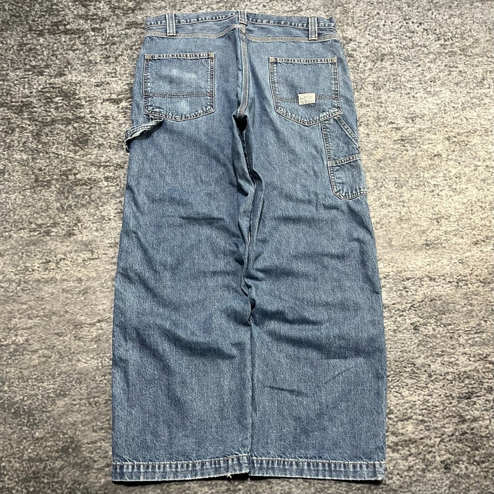 Levi Strauss Signature Carpenter Jeans Mens 36x30 Blue Workwear‎ Baggy Wide Leg